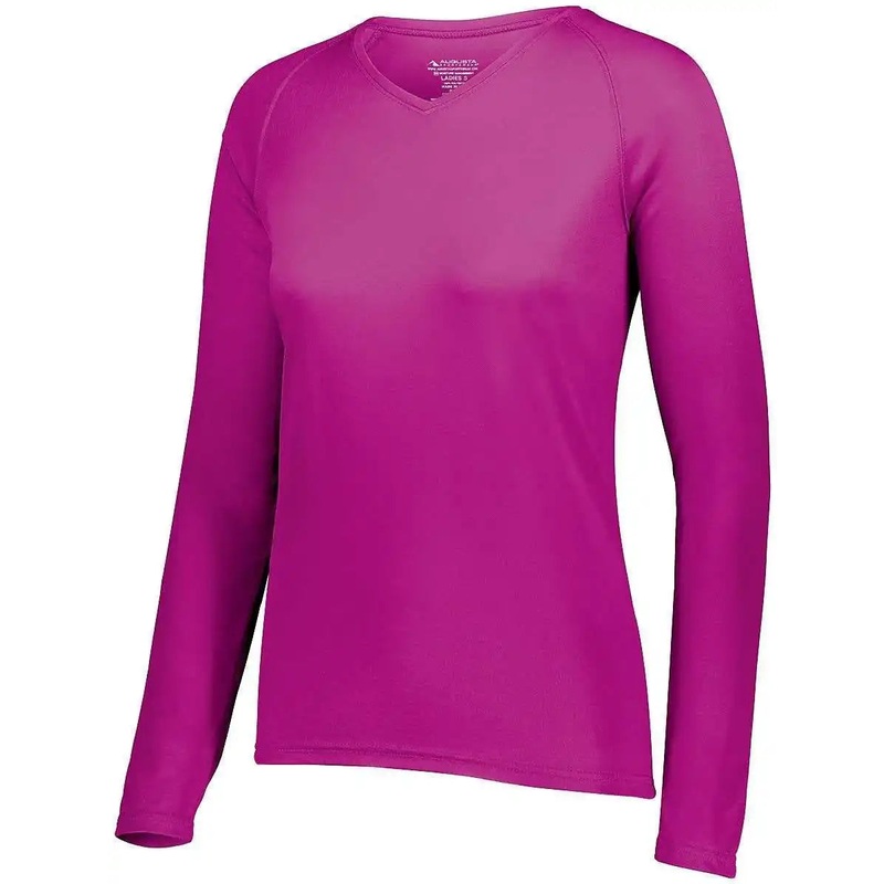 Augusta 2797 Ladies Attain Wicking Long Sleeve Shirt – Power Pink