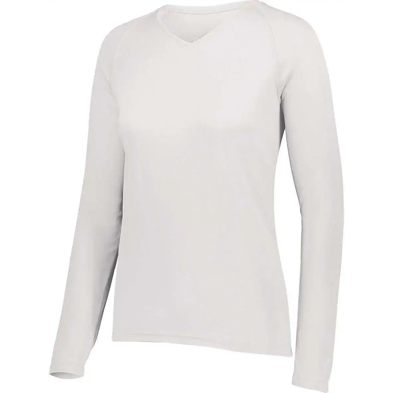 Augusta 2797 Ladies Attain Wicking Long Sleeve Shirt – White