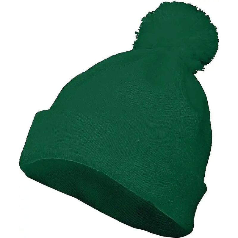 Augusta 6816 Pom Beanie – Dark Green