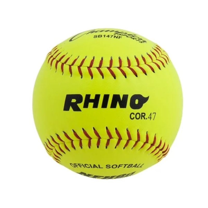 Champion Rhino 11 Leather Softball .47 core Raised Seams –  Yellow