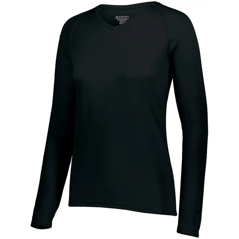 Augusta 2797 Ladies Attain Wicking Long Sleeve Shirt – Black