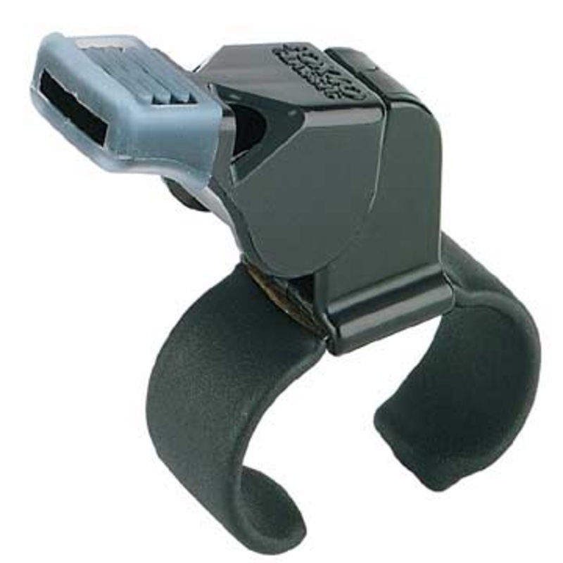 Fox 40 Classic Finger Grip Whistle with Cushion Mouth Grip – Black