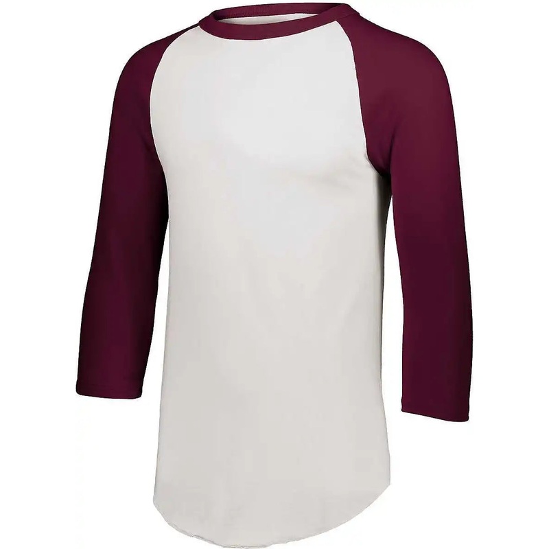 Augusta 4420 Baseball Jersey 2.0 – White Maroon