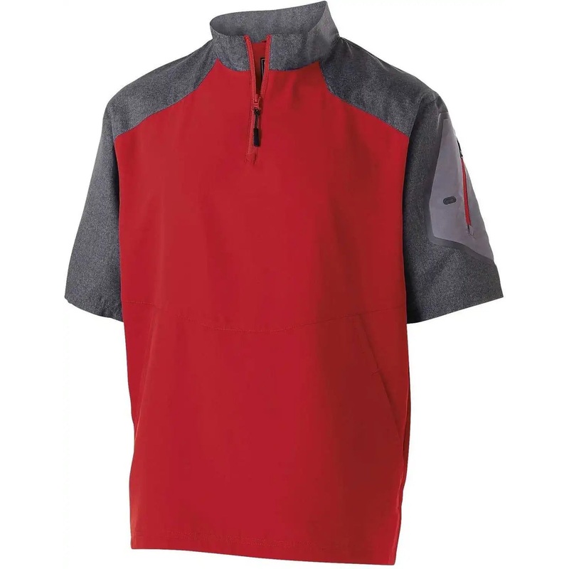 Holloway 229545 Raider Pullover Short Sleeve – Carbon Print Scarlet