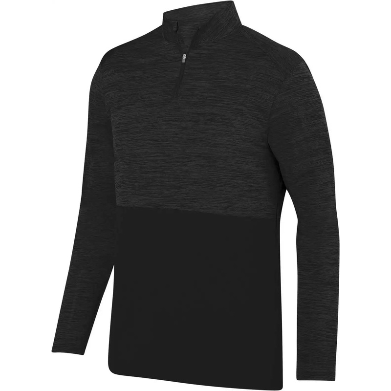 Augusta 2908 Shadow Tonal Heather 1/4 Zip Pullover – Black