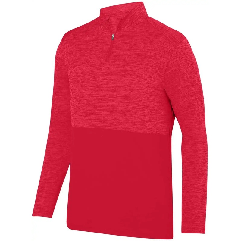 Augusta 2908 Shadow Tonal Heather 1/4 Zip Pullover – Red