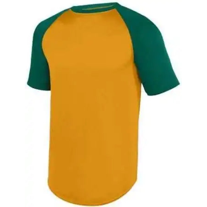 Augusta 1508 Wicking Short Sleeve Baseball Jersey – Gold Dark Green