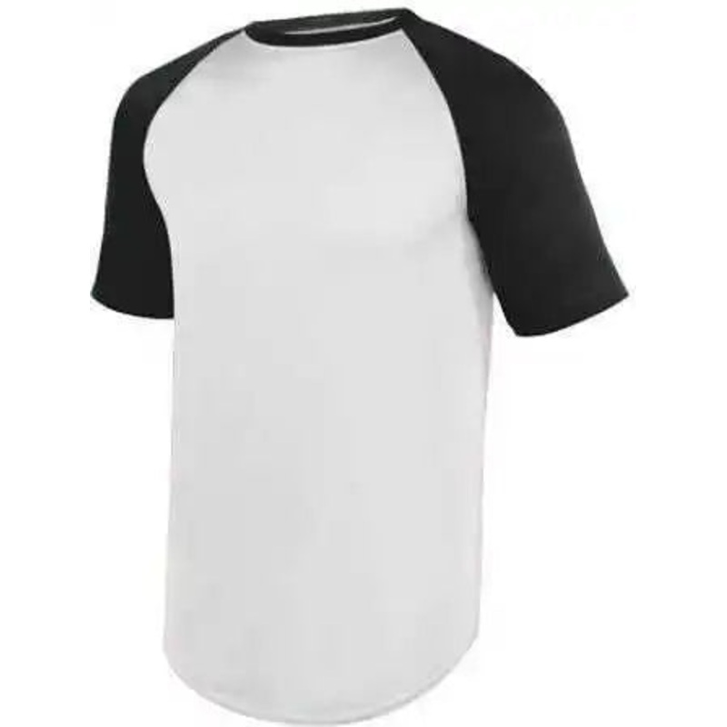 Augusta 1508 Wicking Short Sleeve Baseball Jersey – White Black