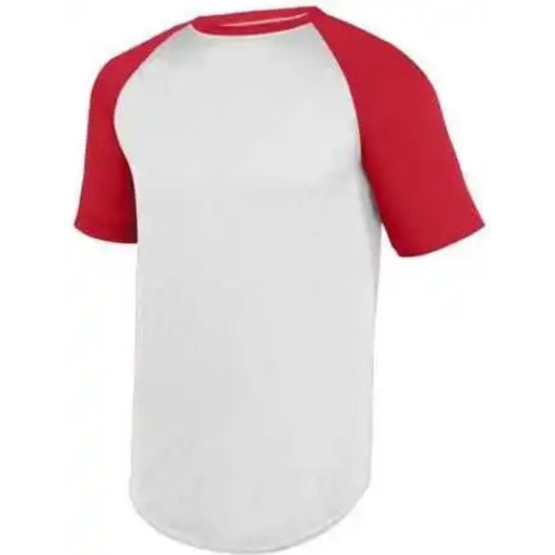 Augusta 1508 Wicking Short Sleeve Baseball Jersey – White Red