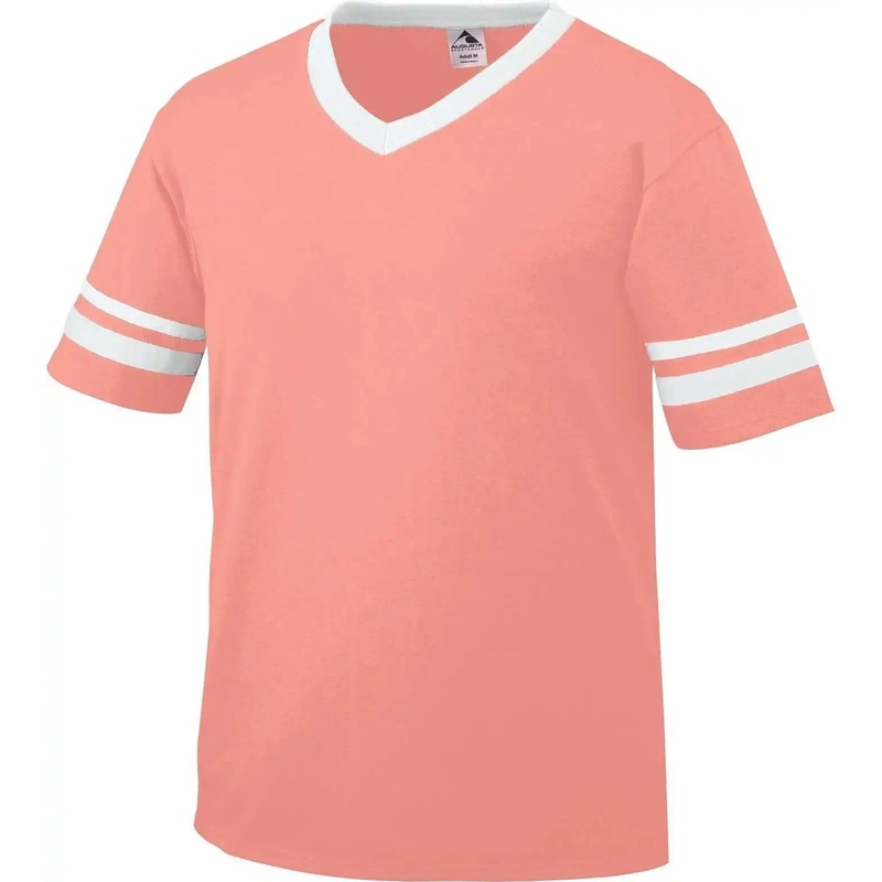 Augusta 360 Sleeve Stripe Jersey – Coral White