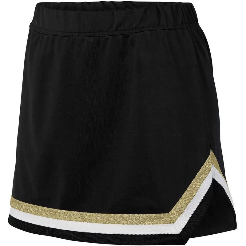 Augusta 9146 Girls Pike Skirt – Black White Metallic Gold