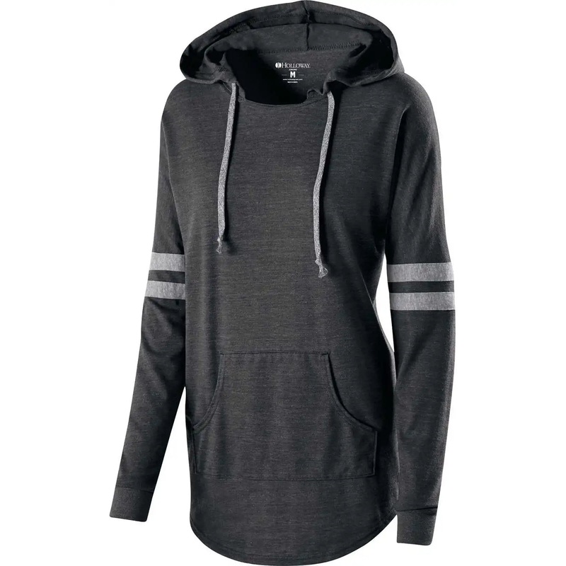 Holloway 229390 Ladies’ Hooded Low Key Pullover – Vintage Black Gray
