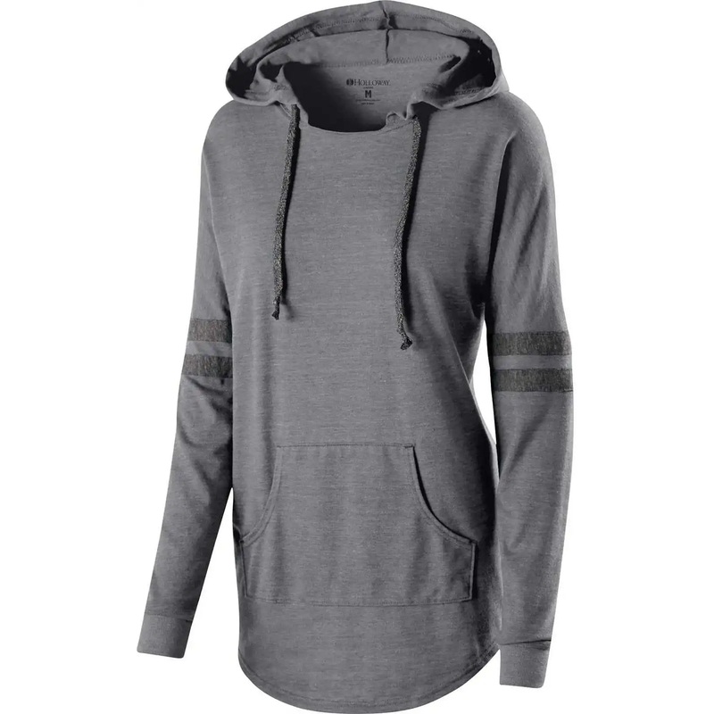 Holloway 229390 Ladies’ Hooded Low Key Pullover – Vintage Gray Black