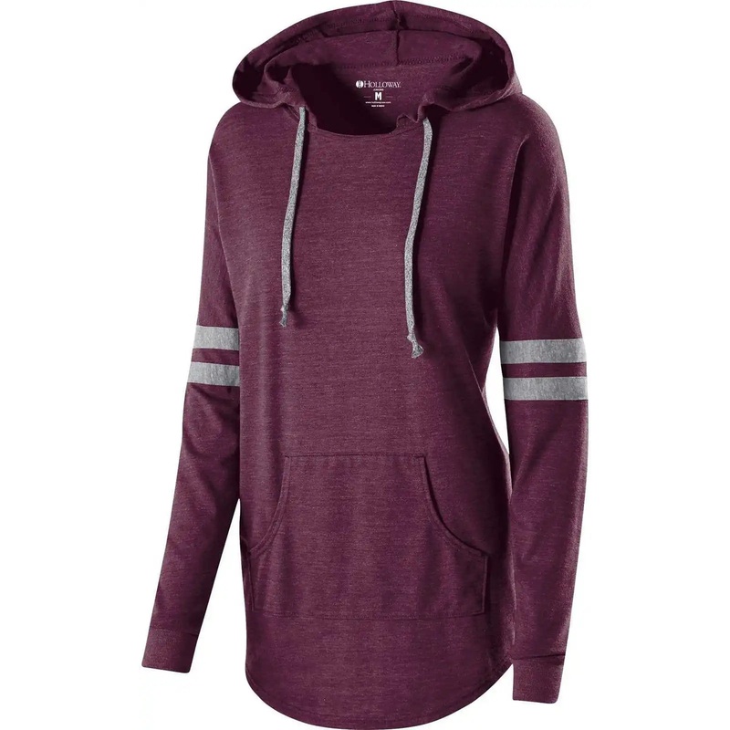 Holloway 229390 Ladies’ Hooded Low Key Pullover – Vintage Maroon Gray