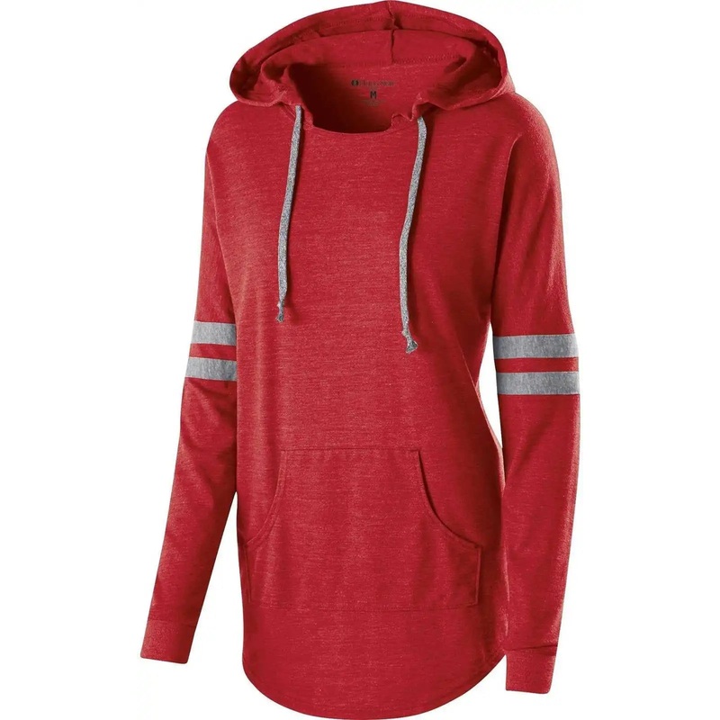 Holloway 229390 Ladies’ Hooded Low Key Pullover – Vintage Red Gray