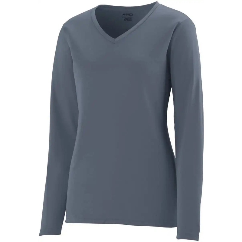 Augusta 1788 Ladies Long Sleeve Wicking T-Shirt – Graphite