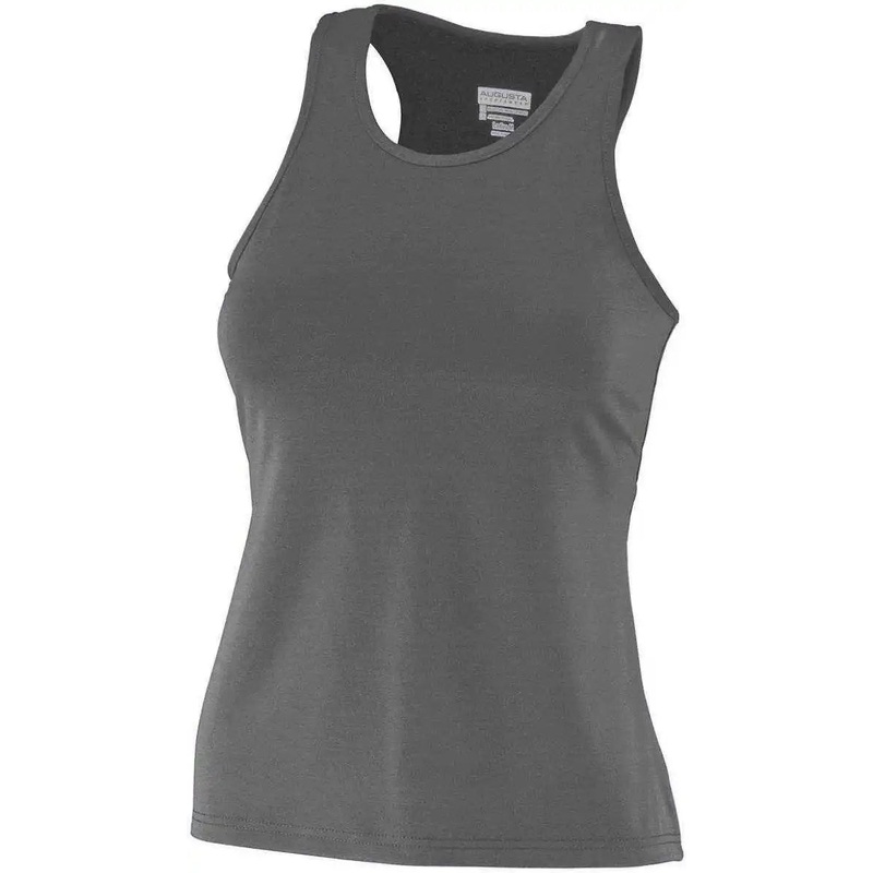 Augusta 1203 Girls Poly/Spandex Solid Racerback Tank – Black