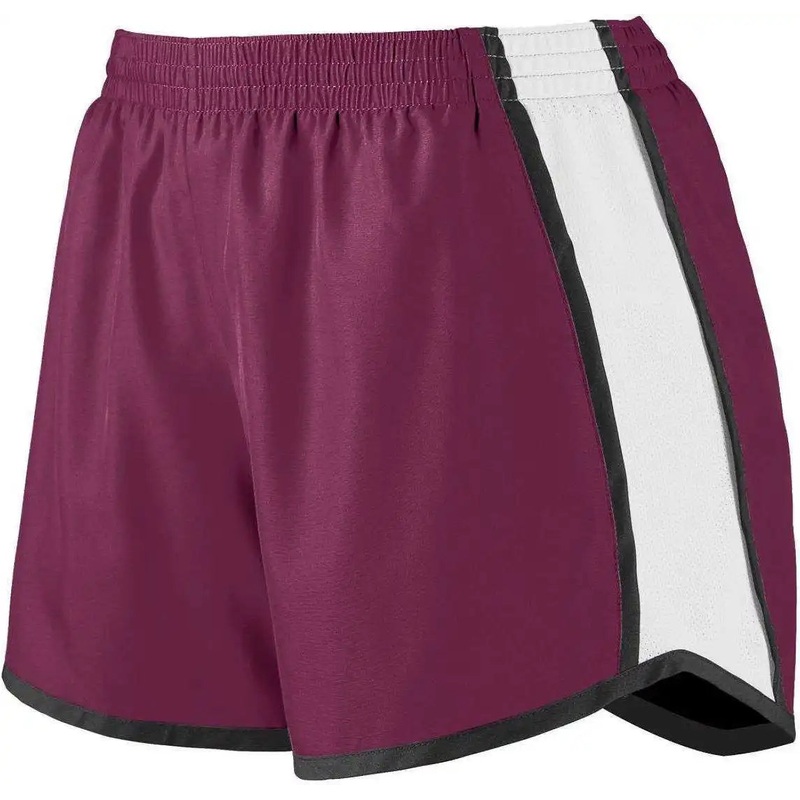 Augusta 1265 Ladies Pulse Team Short – Maroon White Black