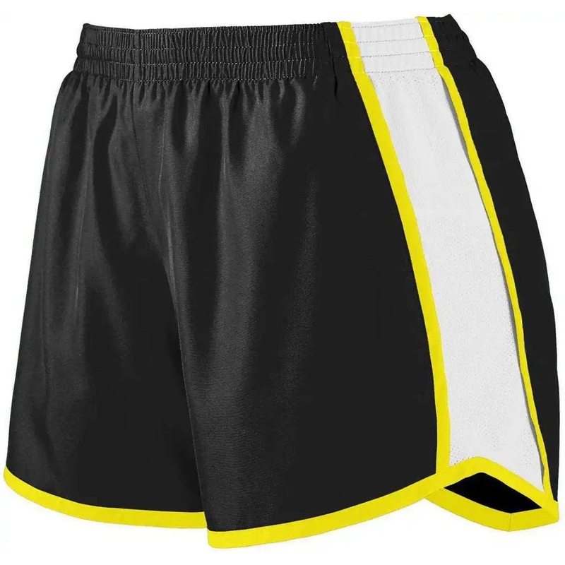 Augusta 1266 Girls Pulse Team Short – Black White Yellow