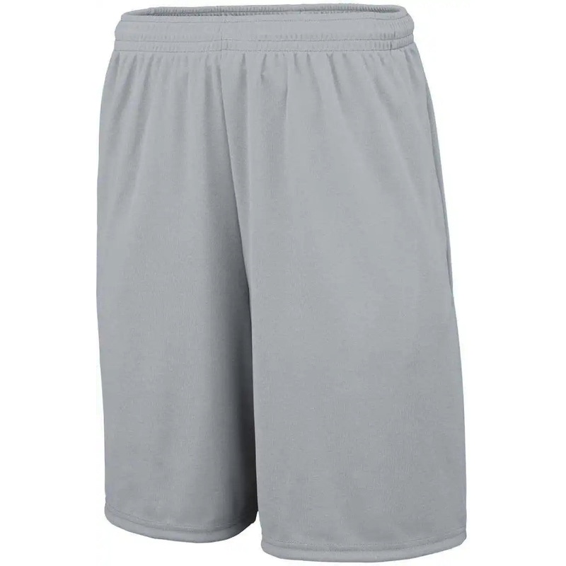 Augusta 1428 Training Short with Pockets – Light Gray Gray