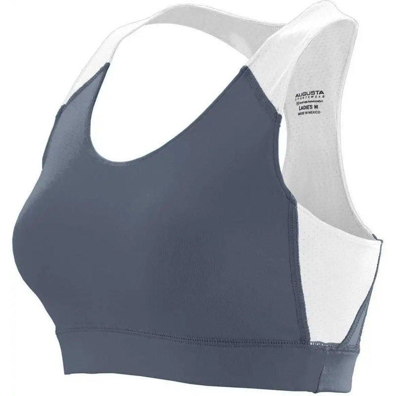 Augusta 2417 Ladies All Sport Sports Bra – Dark Gray White