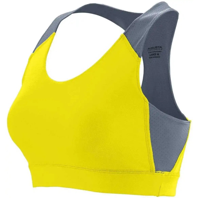 Augusta 2417 Ladies All Sport Sports Bra – Yellow Dark Gray