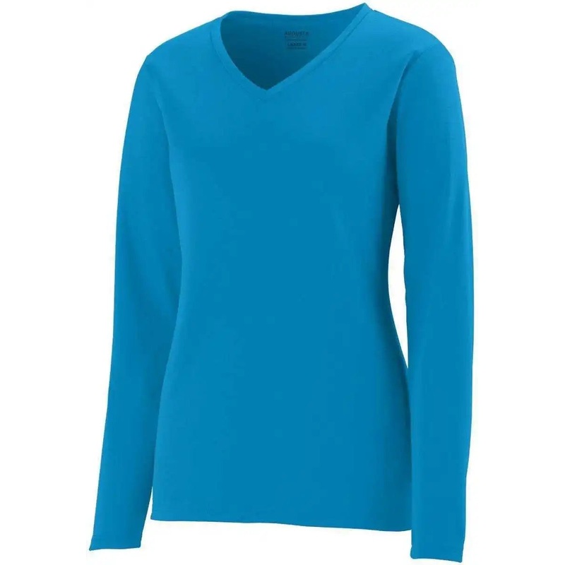 Augusta 1788 Ladies Long Sleeve Wicking T-Shirt – Power Blue
