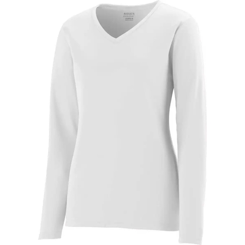 Augusta 1788 Ladies Long Sleeve Wicking T-Shirt – White