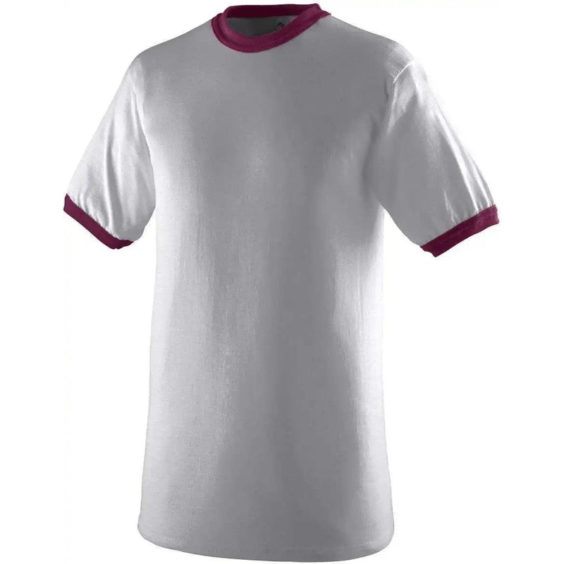 Augusta 710 Ringer T-Shirt – Light Gray Maroon