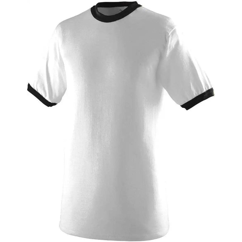 Augusta 710 Ringer T-Shirt – White Black