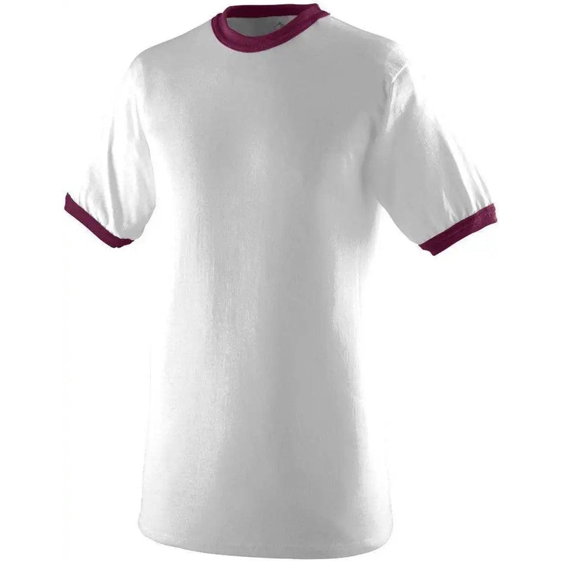Augusta 710 Ringer T-Shirt – White Maroon