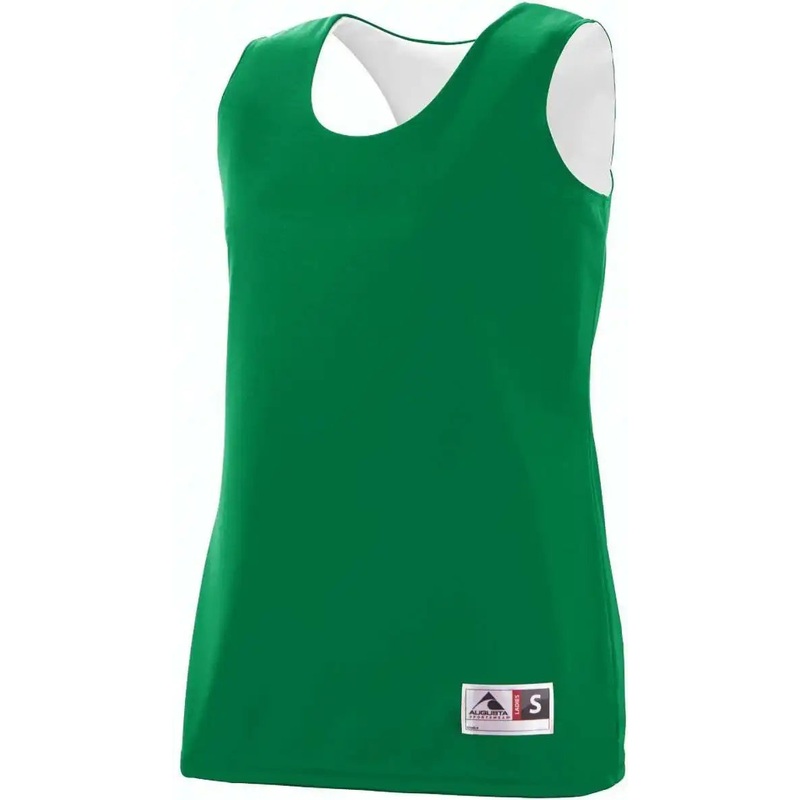 Augusta 147 Ladies Reversible Wicking Tank – Green White