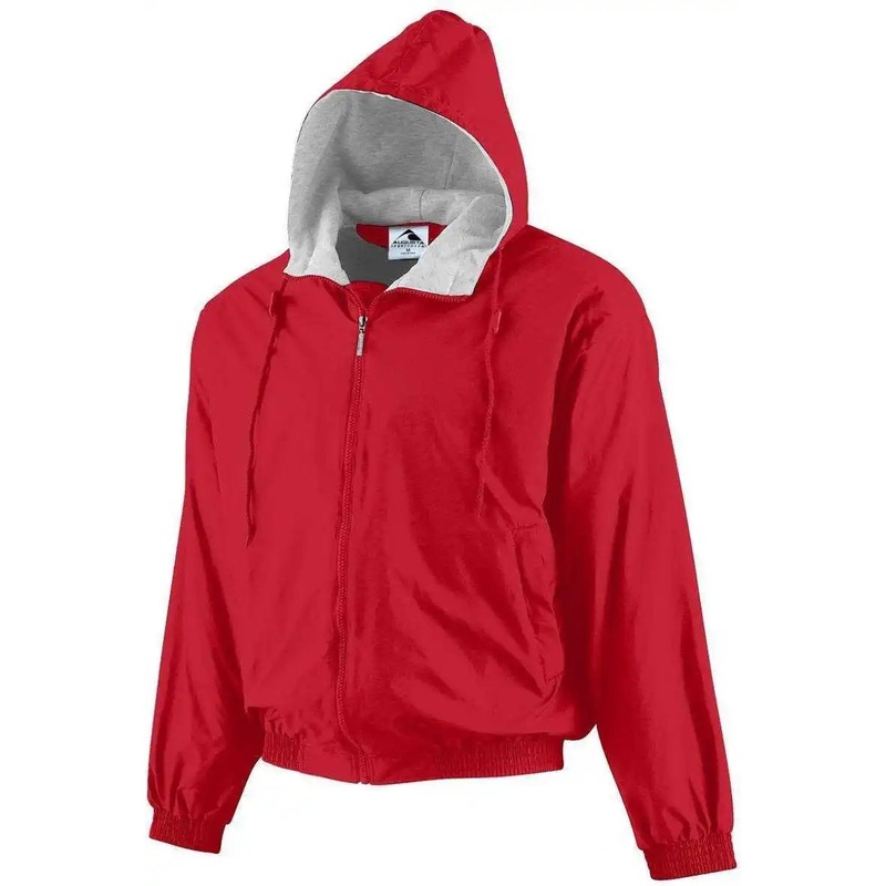 Augusta 3280 Hooded Taffeta Jacket/Fleece Lined – Red