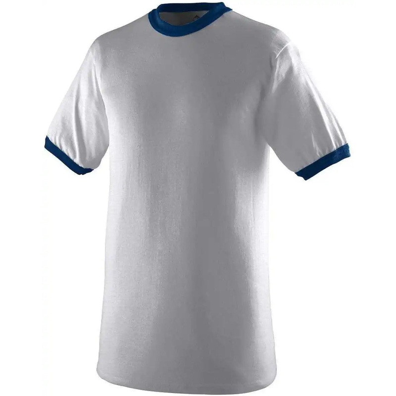 Augusta 711 Youth-Ringer T-Shirt – Light Gray Navy