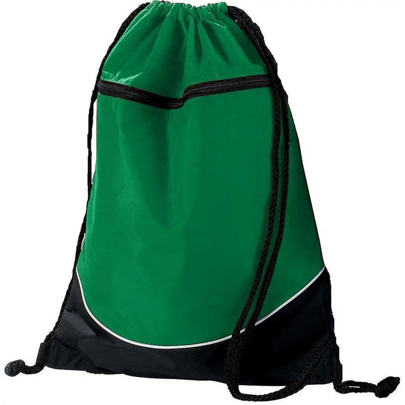 Augusta 1920 Tri-Color Drawstring Backpack – Green Black White