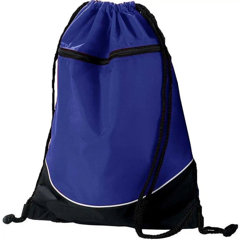 Augusta 1920 Tri-Color Drawstring Backpack – Purple Black White