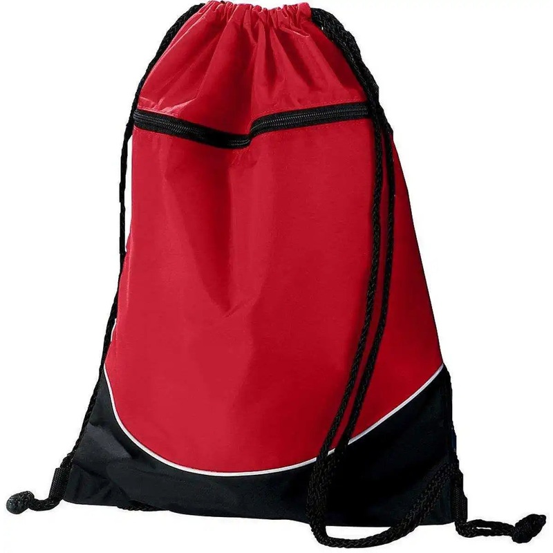 Augusta 1920 Tri-Color Drawstring Backpack – Red Black White