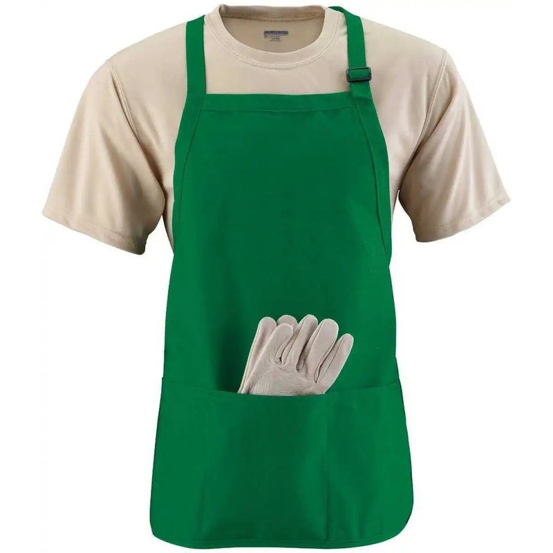 Augusta 4250 Medium Length Apron with Pouch – Green