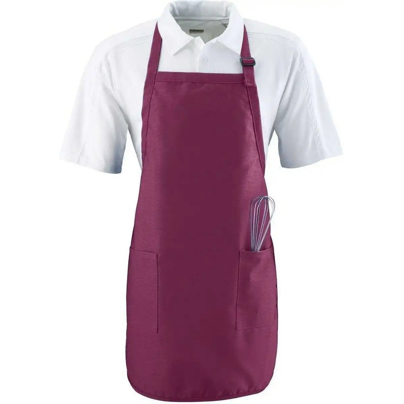 Augusta 4350 Full Length Apron with Pockets – Maroon