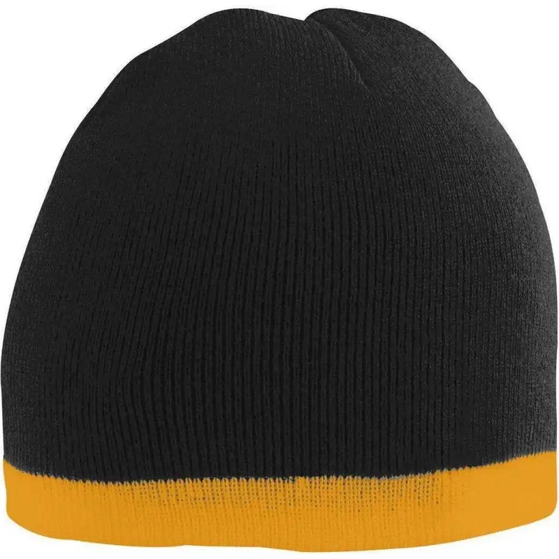 Augusta 6820 Two-Tone Knit Beanie – Black Gold