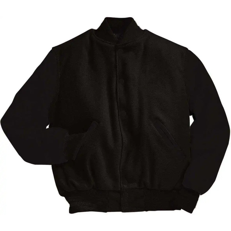 Holloway 224183 Varsity (Wool, Leather Sleeves) – Black