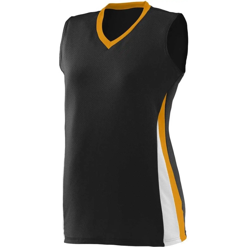 Augusta 1355 Ladies Tornado Jersey – Black Gold White