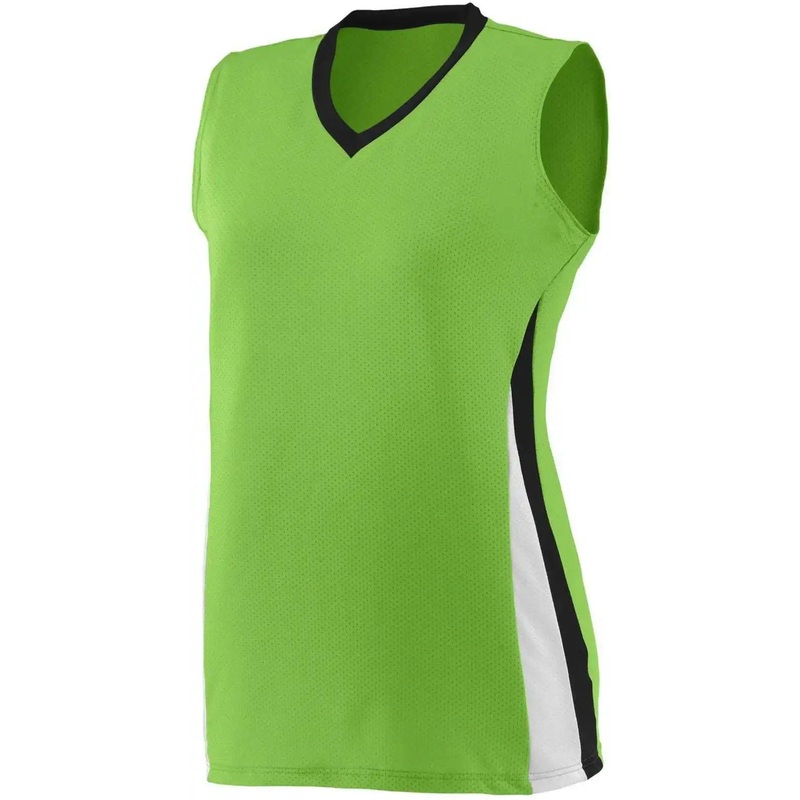 Augusta 1355 Ladies Tornado Jersey – Lime Black White
