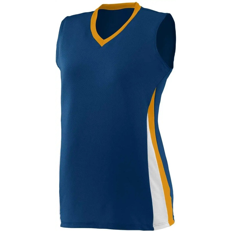 Augusta 1355 Ladies Tornado Jersey – Navy Gold White