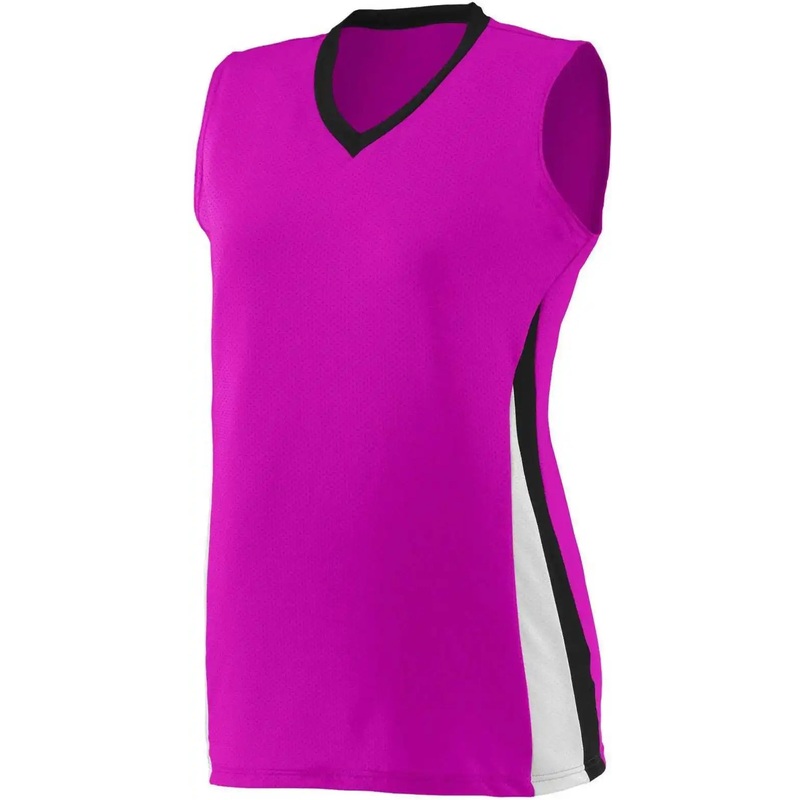 Augusta 1355 Ladies Tornado Jersey – Power Pink Black White