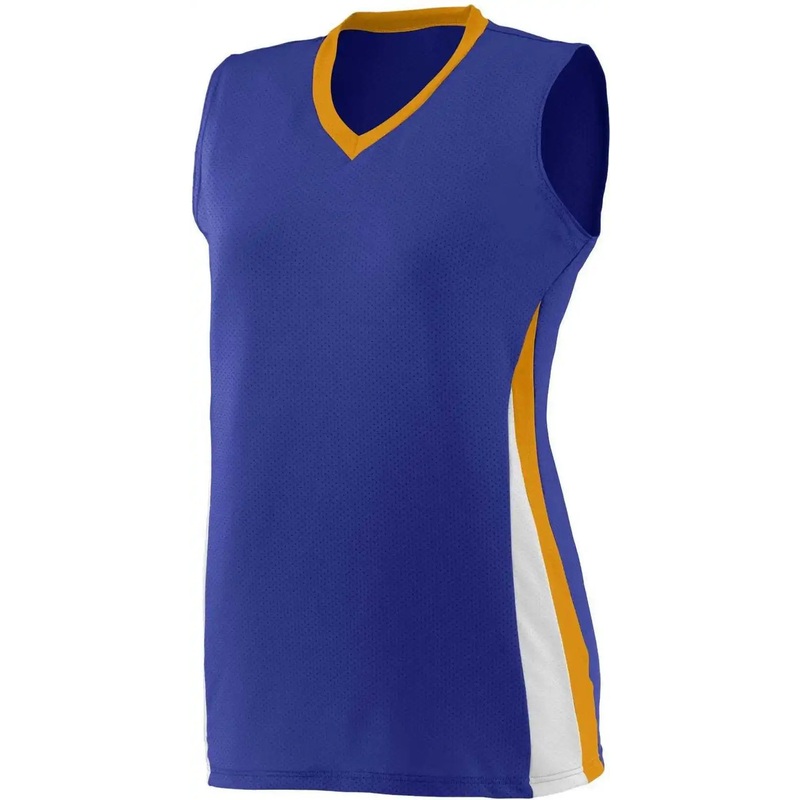 Augusta 1355 Ladies Tornado Jersey – Purple Gold White