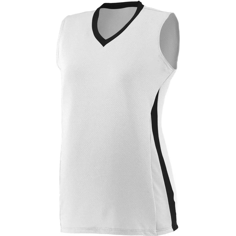 Augusta 1355 Ladies Tornado Jersey – White Black White