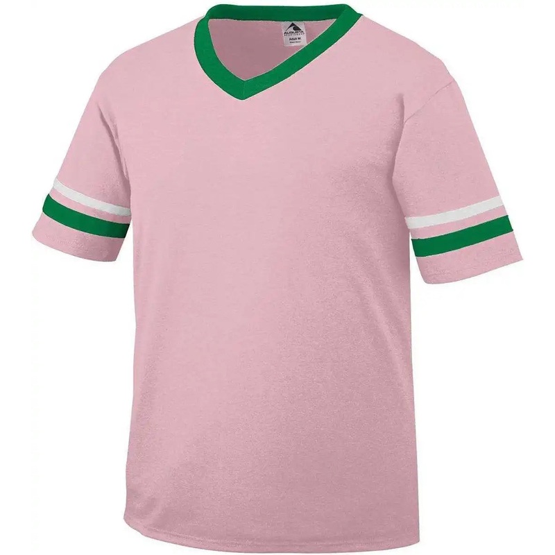 Augusta 360 Sleeve Stripe Jersey – Light Pink Kelly White