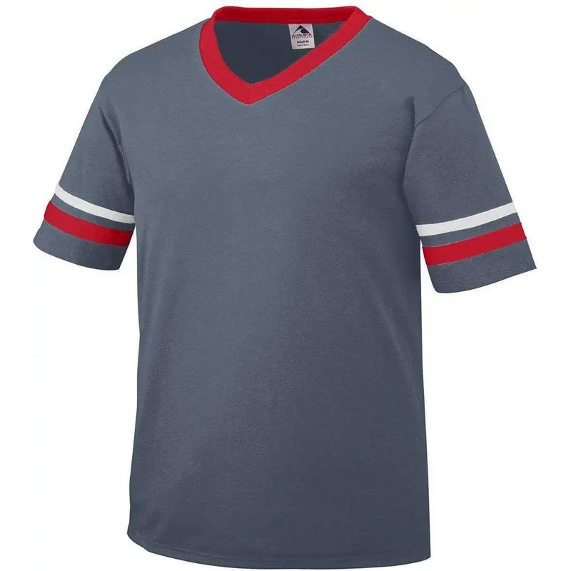 Augusta 360 Sleeve Stripe Jersey – Graphite Red White