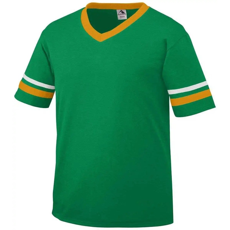 Augusta 360 Sleeve Stripe Jersey – Kelly Gold White